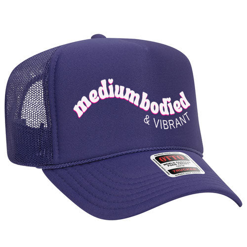 corkie wine lovers apparel medium bodied and vibrant purple trucker hat trademark