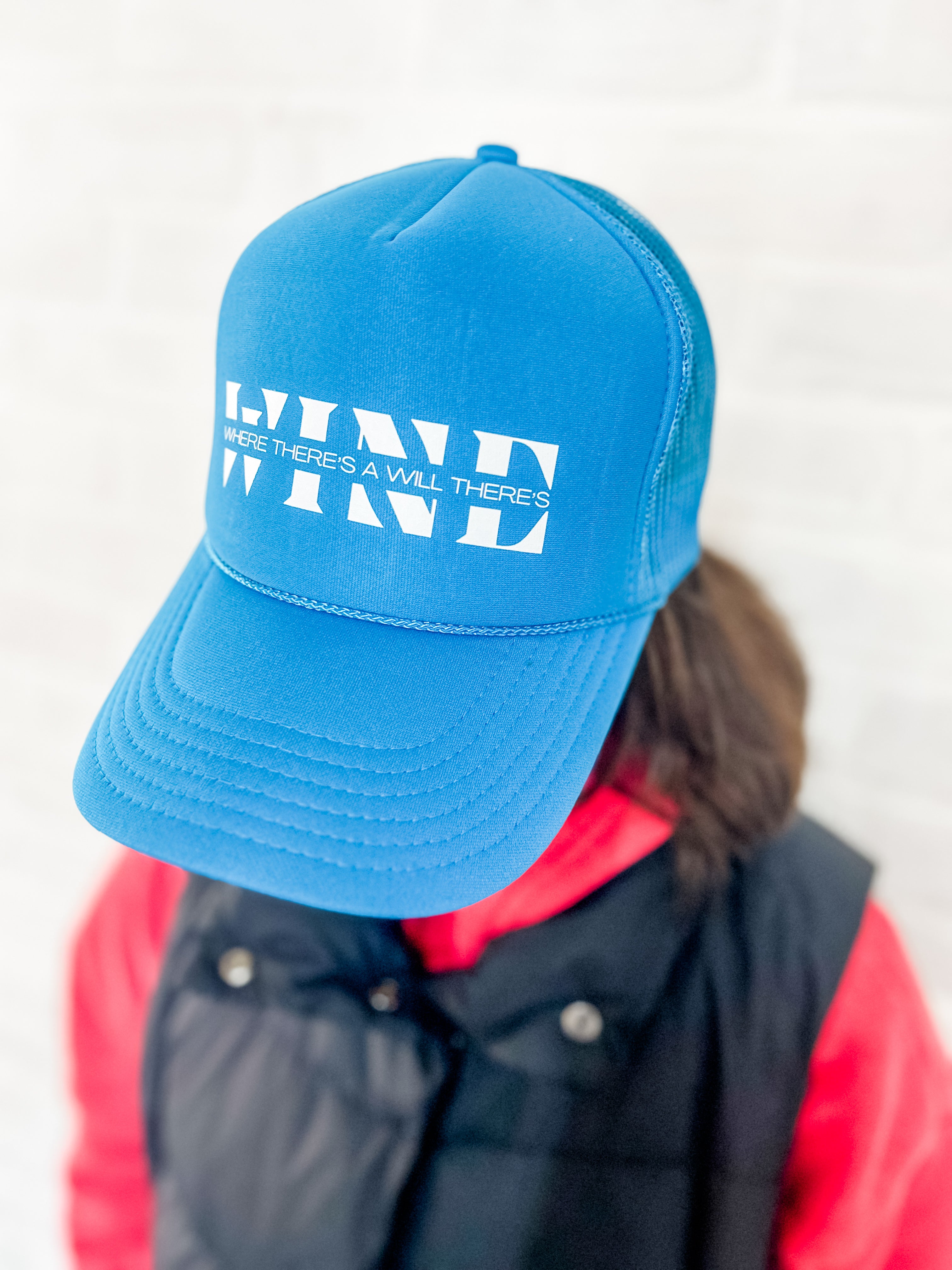 where theres a will theres wine corkie wine apparel foam trucker trademark