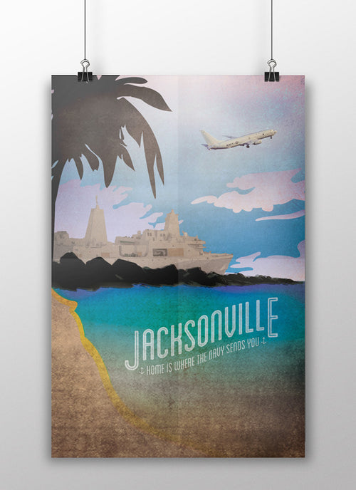 the admiral's daughters naval station jacksonville florida nas jax mayport naval base home is where the navy sends you vintage style travel poster print ffg P3