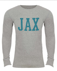 the admiral's daughters heather grey jax jacksonville thermal sweater with teal