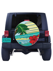 the admirals daughters endless summer beach waves hibiscus palm tree sunset sunrise tire cover jeep