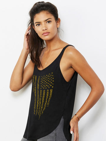 JAGS CLAWED FLAG WHITE & GOLD SIDE SLIT TANK