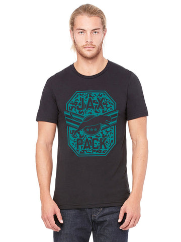 JAGS CLAWED FLAG DARK GREY MEN'S T-SHIRT WITH TEAL