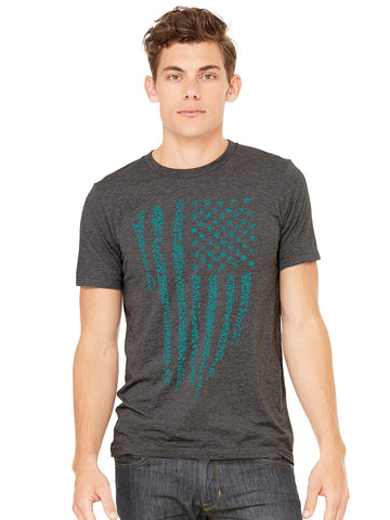 JAGS CLAWED FLAG WHITE & TEAL FLOWY T-SHIRT