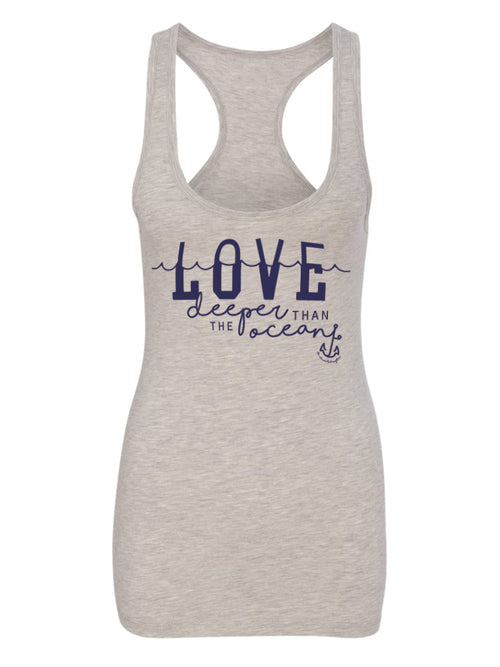 the admirals daughters love deeper than the ocean anchor waves florida sunshine state navy wife grey tank top