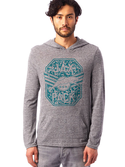 JAGS JAX PACK GREY LIGHTWEIGHT HOODED SWEATSHIRT