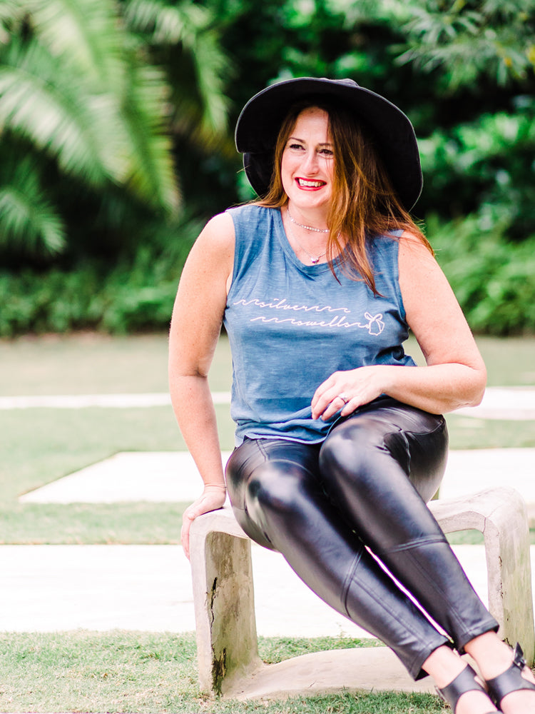 the admiral's daughters silver swells bells sleeveless blue holiday christmas sweater sweatshirt tank top