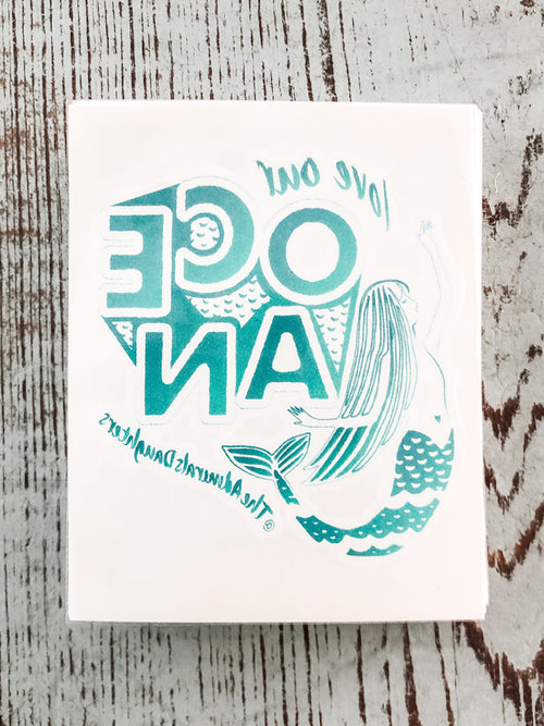 the admirals daughters love our ocean teal mermaid temporary flash tattoo